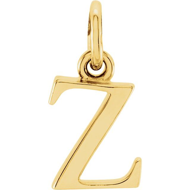 14K Yellow Lowercase Initial Z Pendant