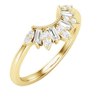 14K Yellow 1/5 CTW Natural Diamond Contour Band