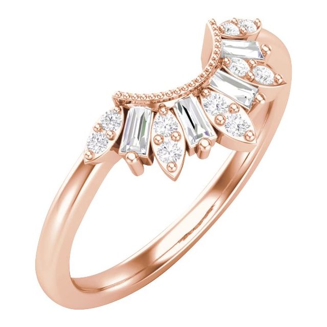 14K Rose 1/5 CTW Natural Diamond Contour Band