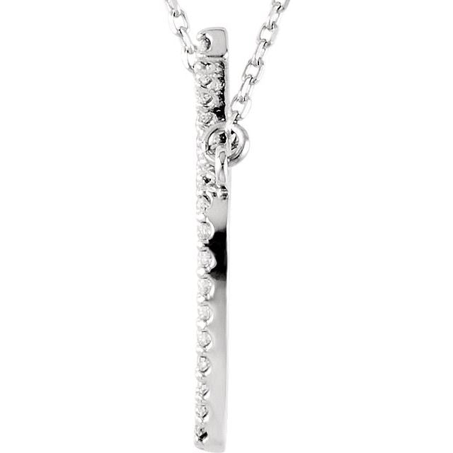 14K White 1/5 CTW Natural Diamond Apple 16' Necklace
