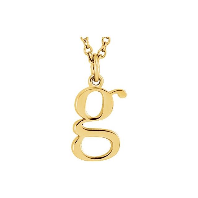 14K Yellow Lowercase Initial g 16' Necklace