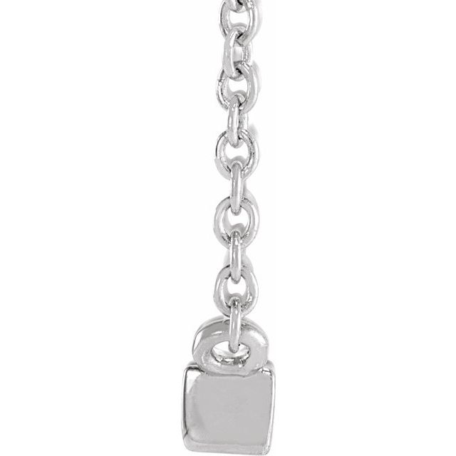 14K White 1/8 CT Natural Diamond Solitaire 16-18' Necklace