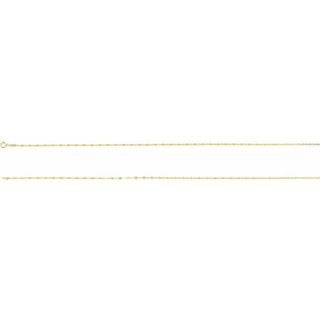 14K Yellow 1.9 mm Keyhole 7' Chain