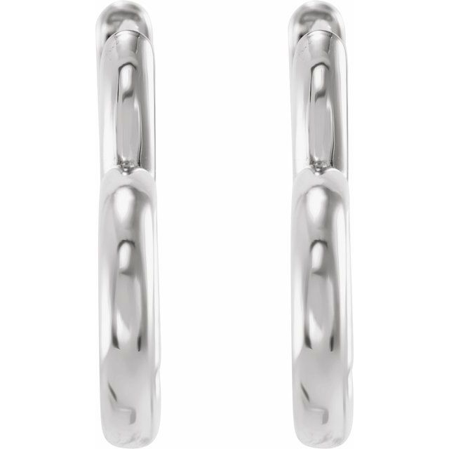 Sterling Silver Hinged 15 mm Heart Huggie Hoop Earrings