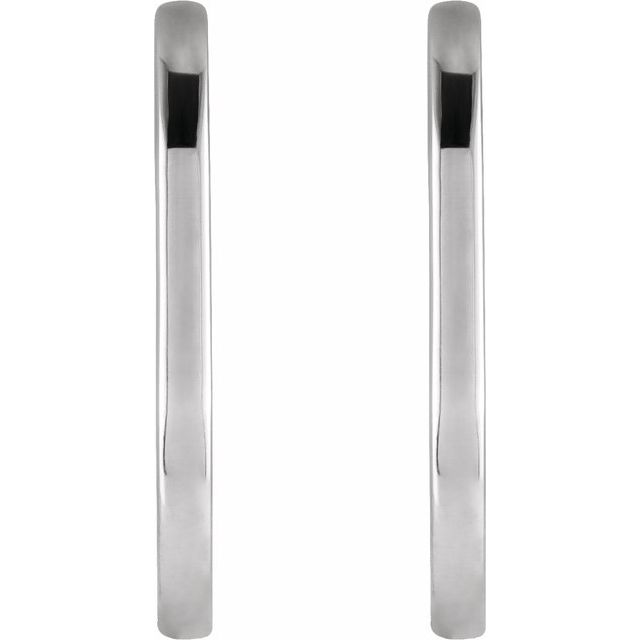 Sterling Silver Elongated Oval 20 mm Hoop Earrings