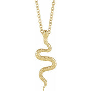 14K Yellow 19.5x6.7 mm Snake 16-18' Necklace