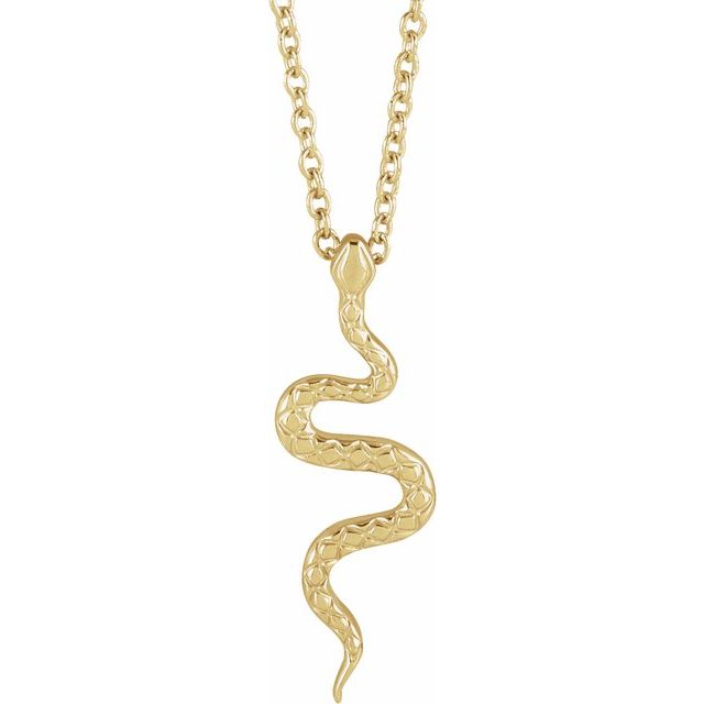 14K Yellow 19.5x6.7 mm Snake 16-18' Necklace