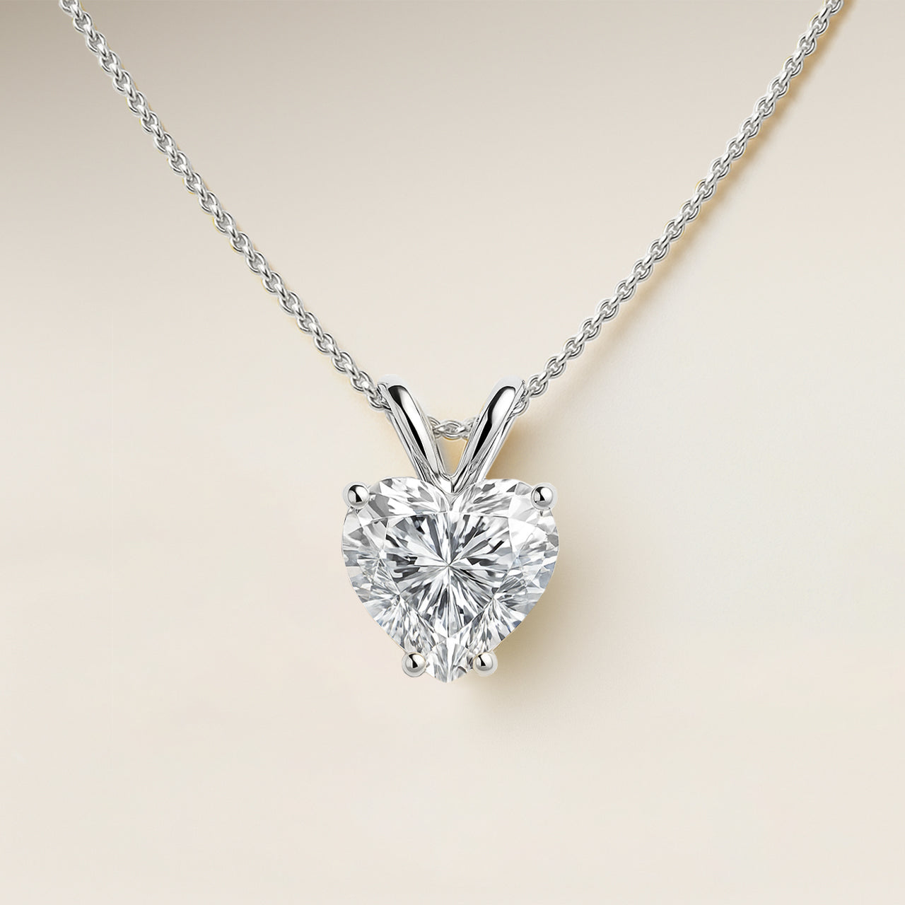 Heart Diamond 4 Claw Pendant