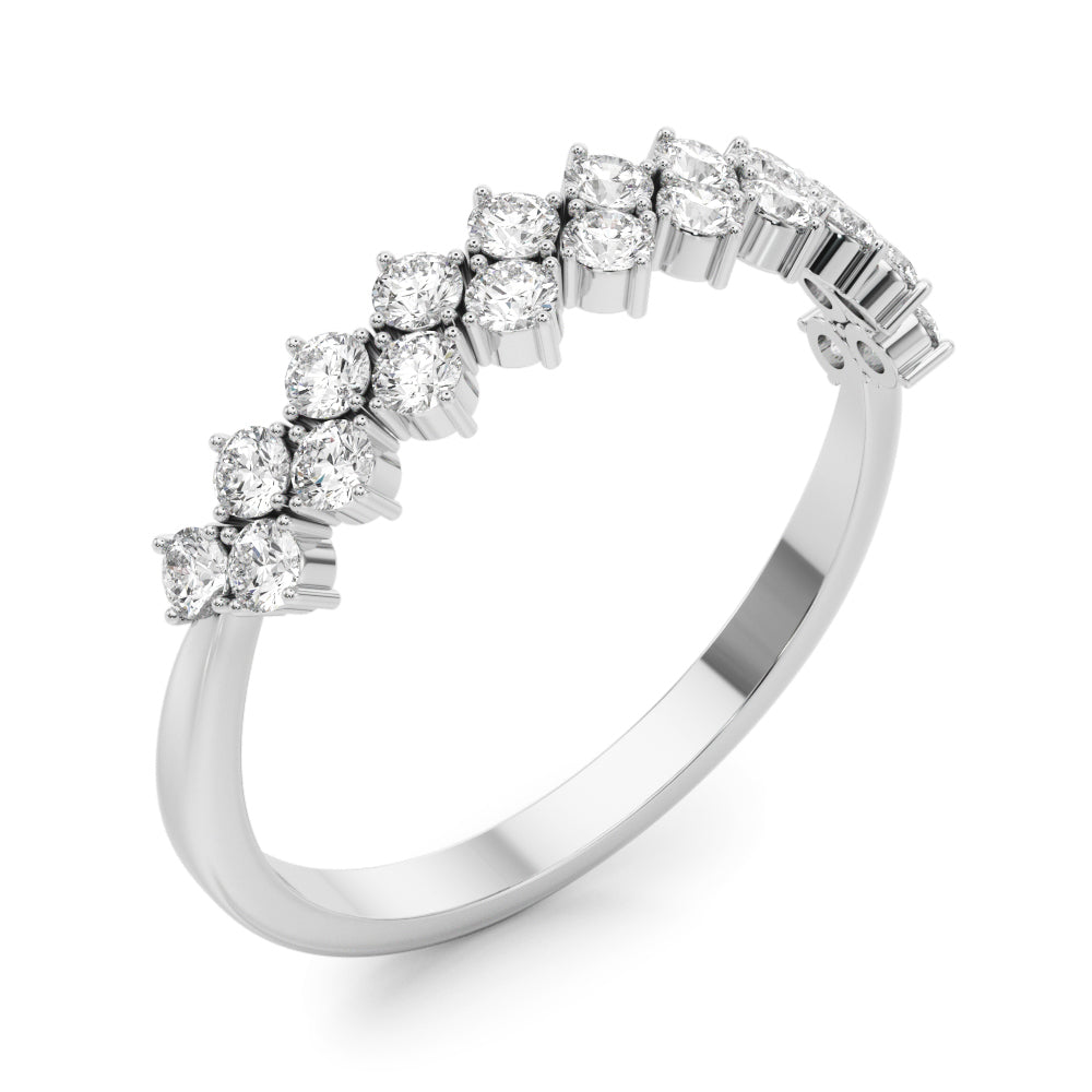 Lab Grown Diamond Two Row Band Round