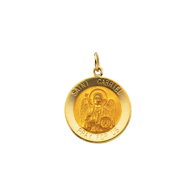 14K Yellow 18.25 mm St. Gabriel Medal