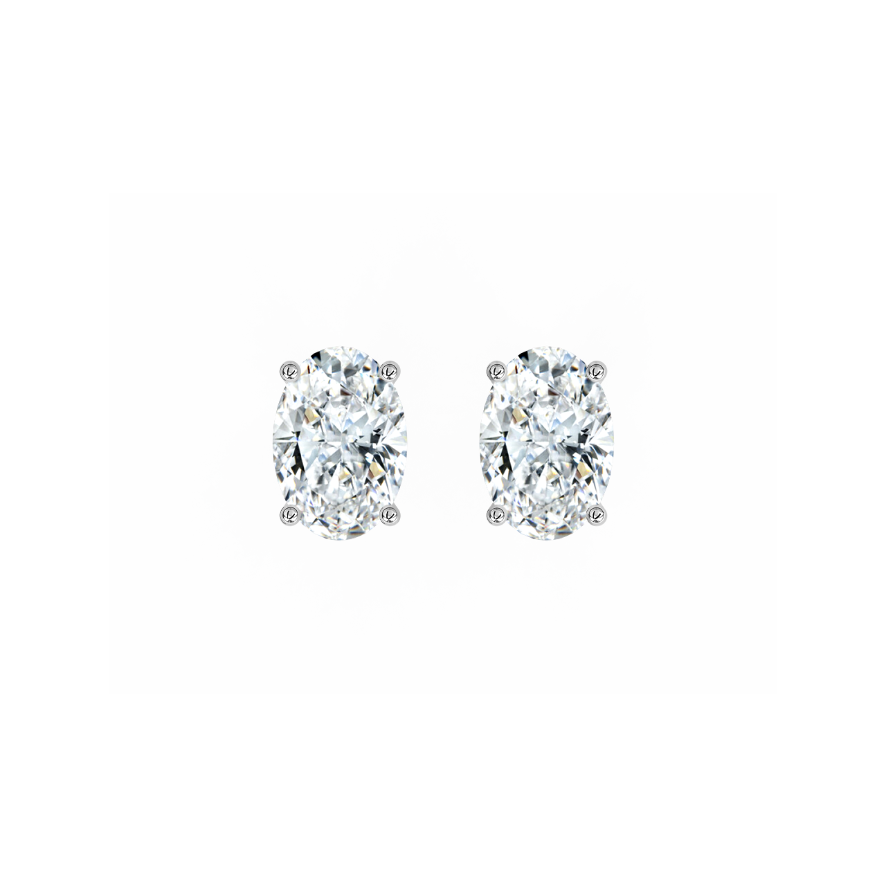 Oval Natural Diamond Studs – 0.50ct TDW