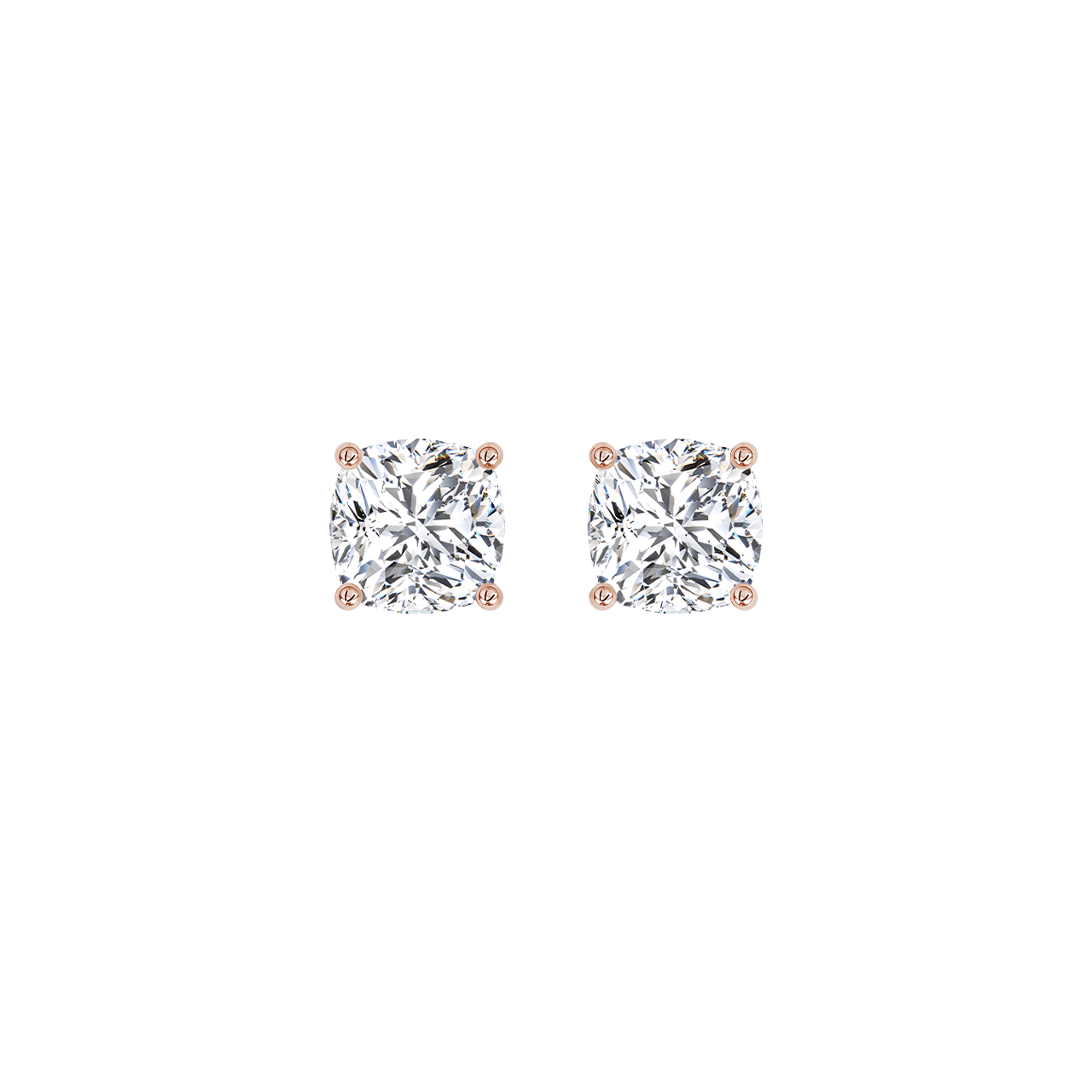 Square Cushion Natural Diamond Studs – 0.75ct TDW