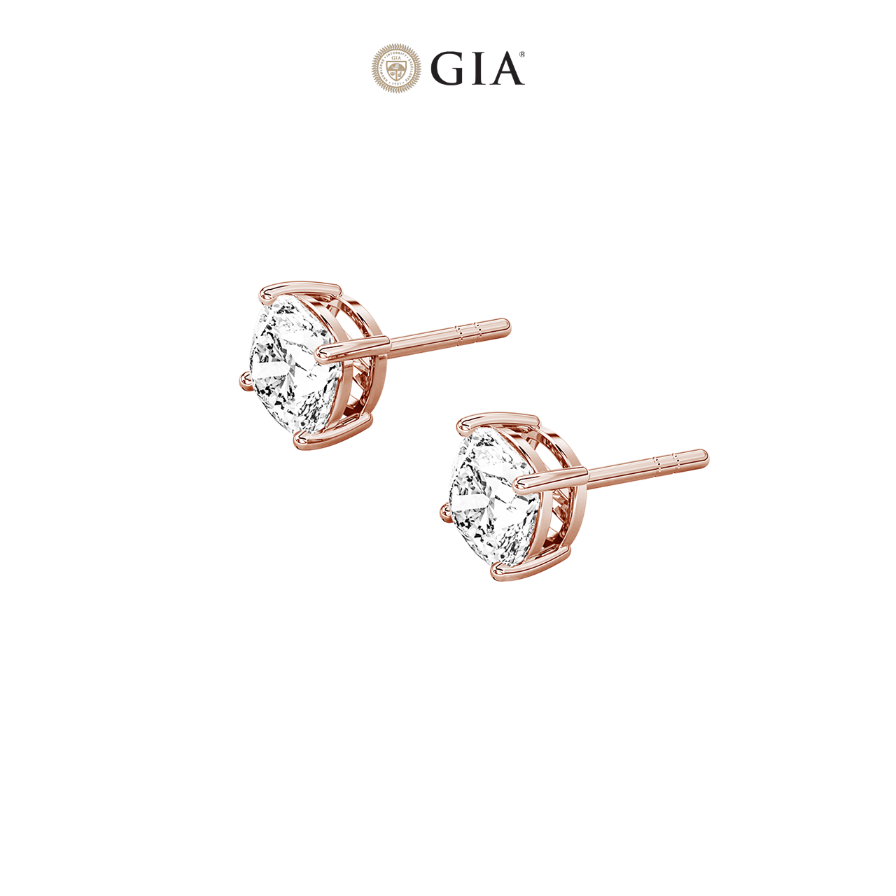 Square Cushion Natural Diamond Studs – 0.75ct TDW