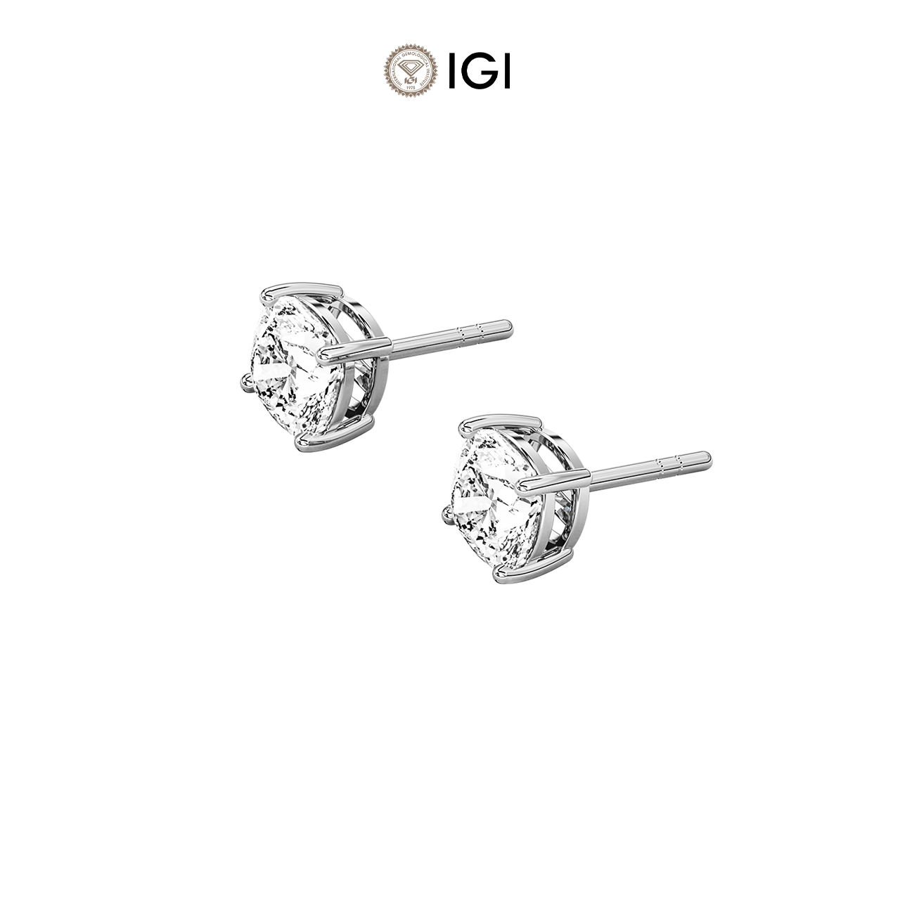 Square Cushion Lab-Grown Diamond Studs – 0.75ct TDW
