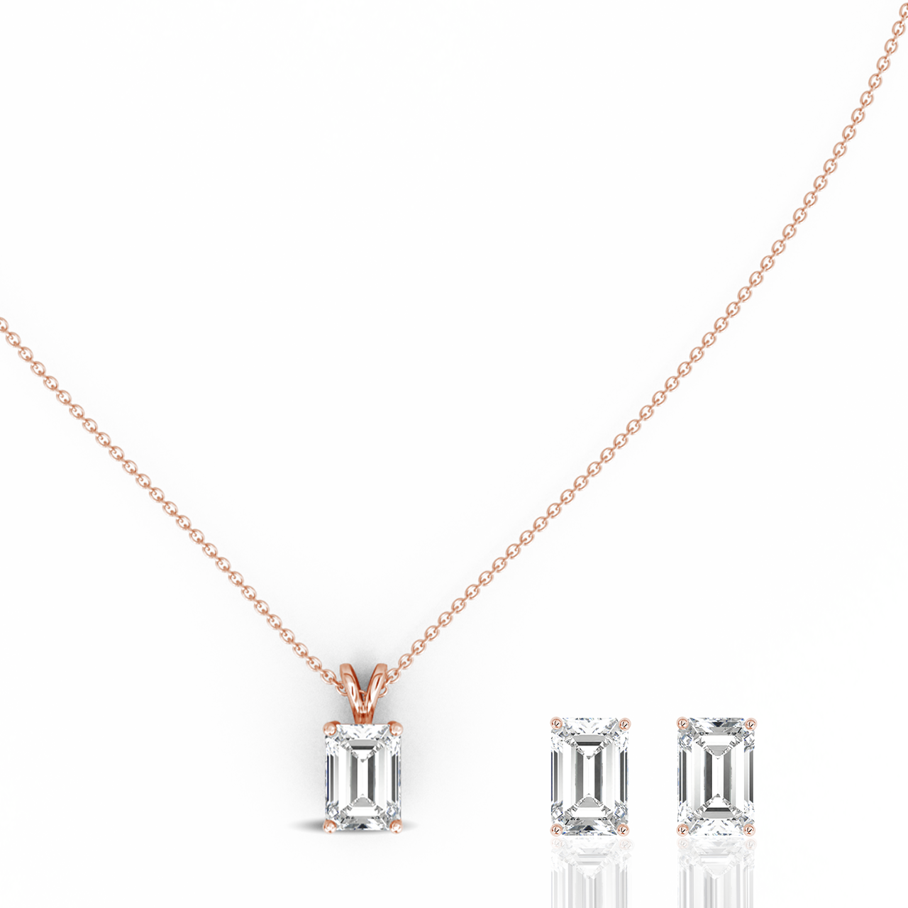 0.50ct Emerald Lab-Grown Diamond Pendant set