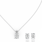 0.50ct Emerald Natural Diamond Pendant set