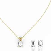 0.75ct Emerald Lab-Grown Diamond Pendant set