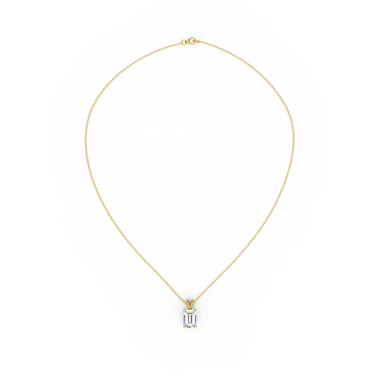0.75ct Emerald Lab Diamond Pendant