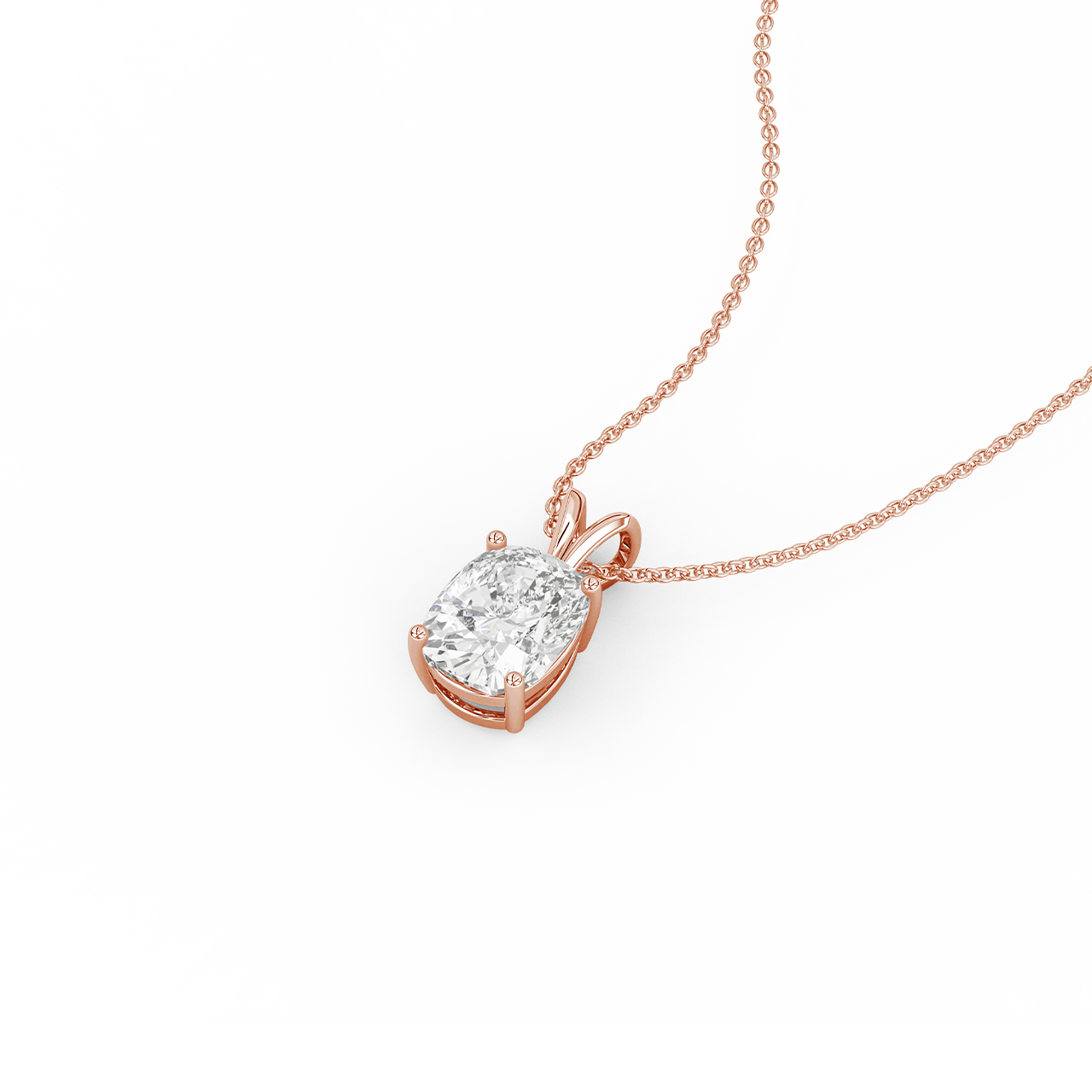 0.50ct Long Cushion Natural Diamond Pendant