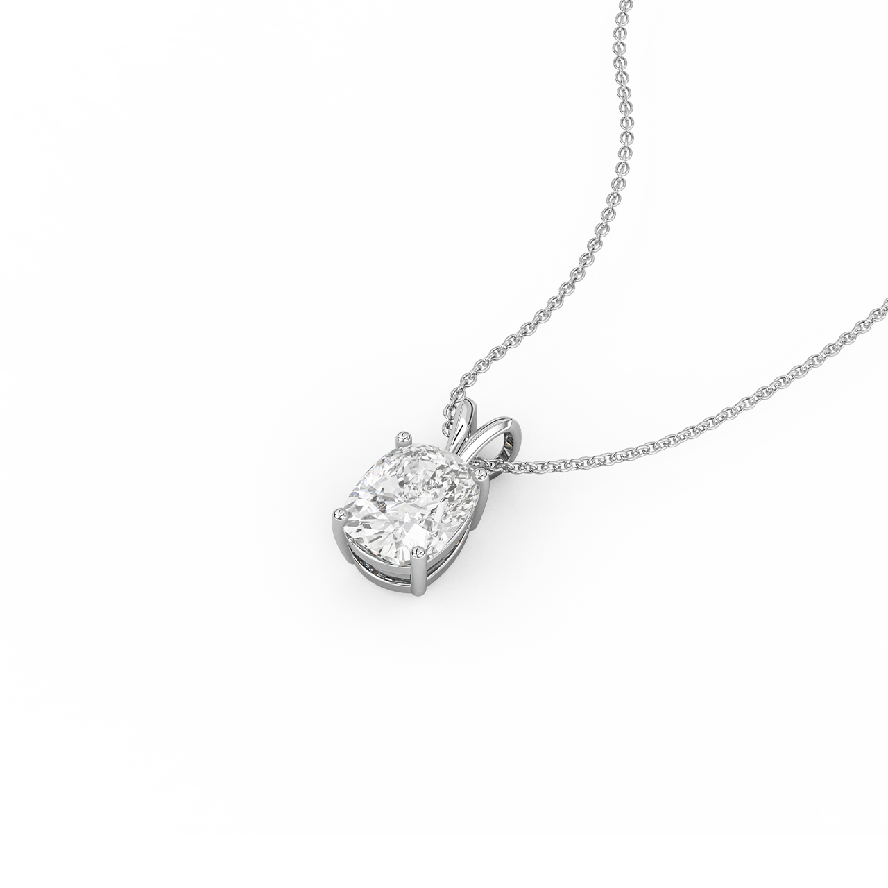 0.75ct Long Cushion Lab Diamond Pendant