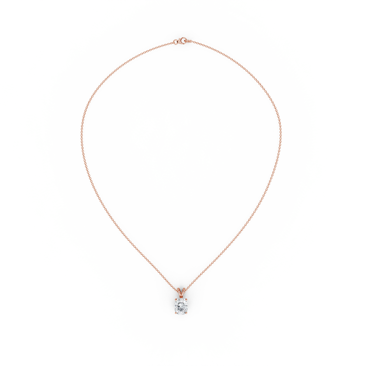 0.50ct Long Cushion Natural Diamond Pendant