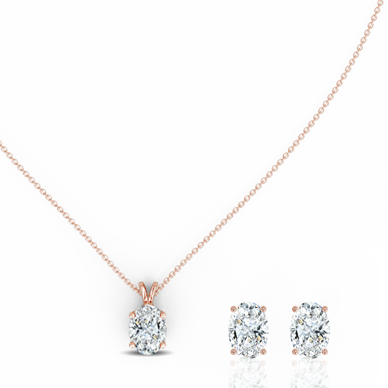 0.75ct Oval Lab-Grown Diamond Pendant set