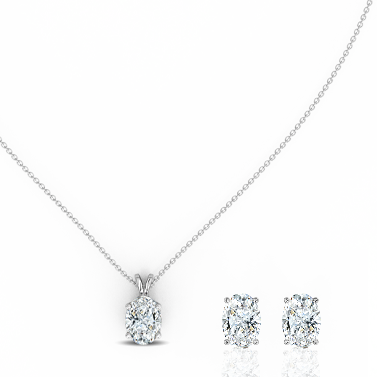 0.50ct Oval Lab-Grown Diamond Pendant set
