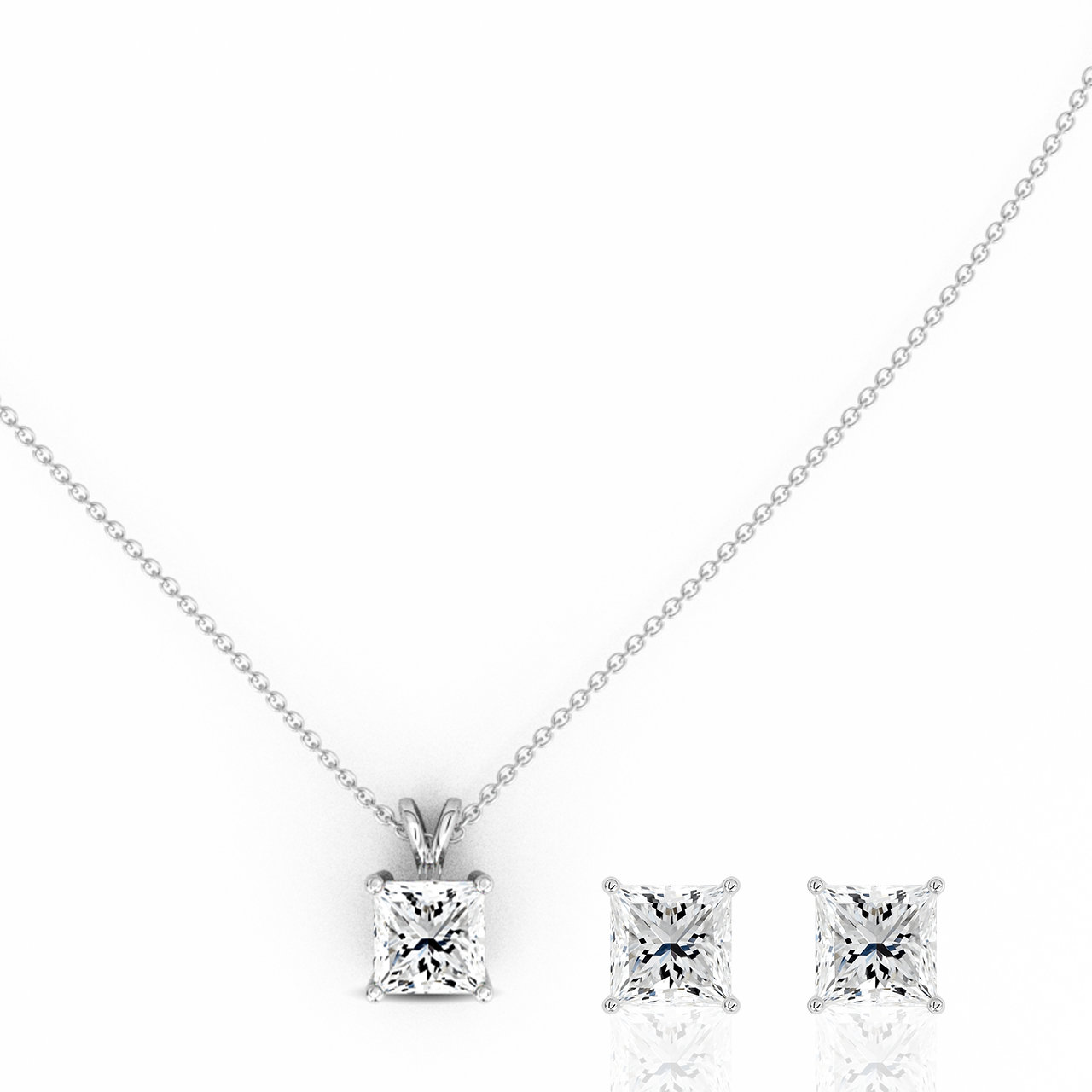 0.50ct Princess Lab-Grown Diamond Pendant set