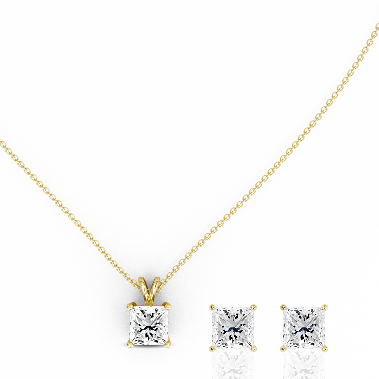 0.50ct Princess Lab-Grown Diamond Pendant set