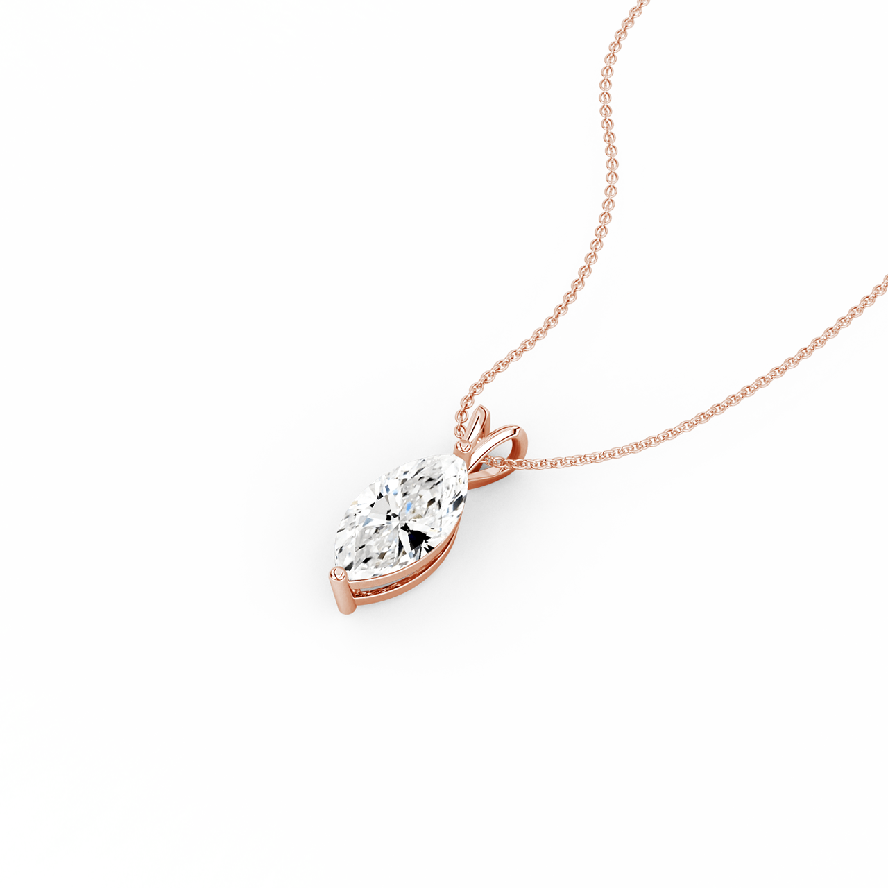 0.50ct Marquise Lab Diamond Pendant