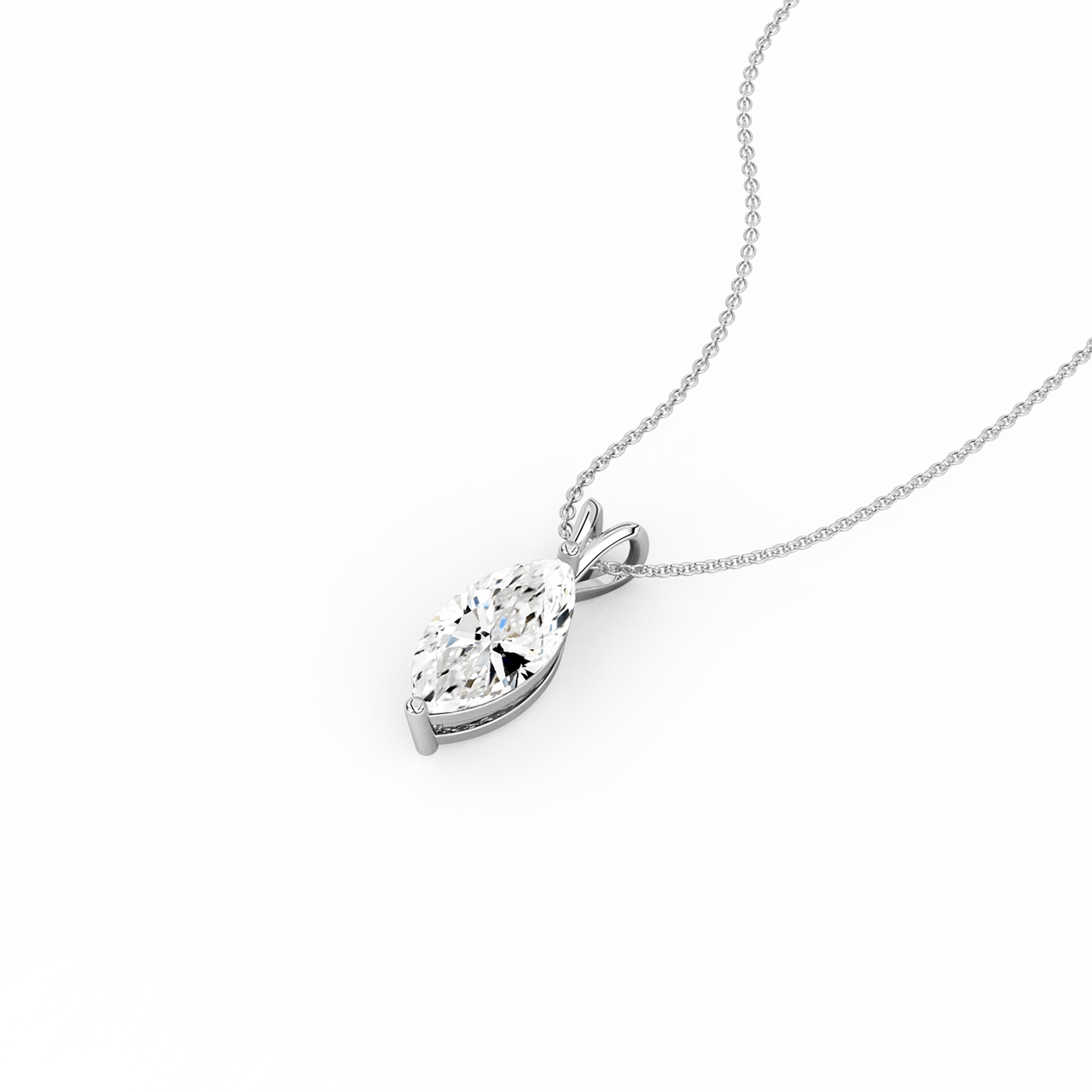 0.75ct Marquise Natural Diamond Pendant