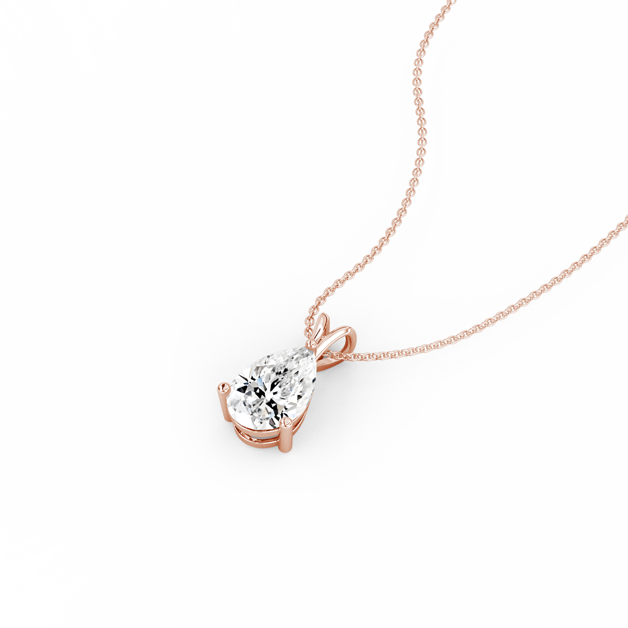 0.75ct Pear Lab Diamond Pendant