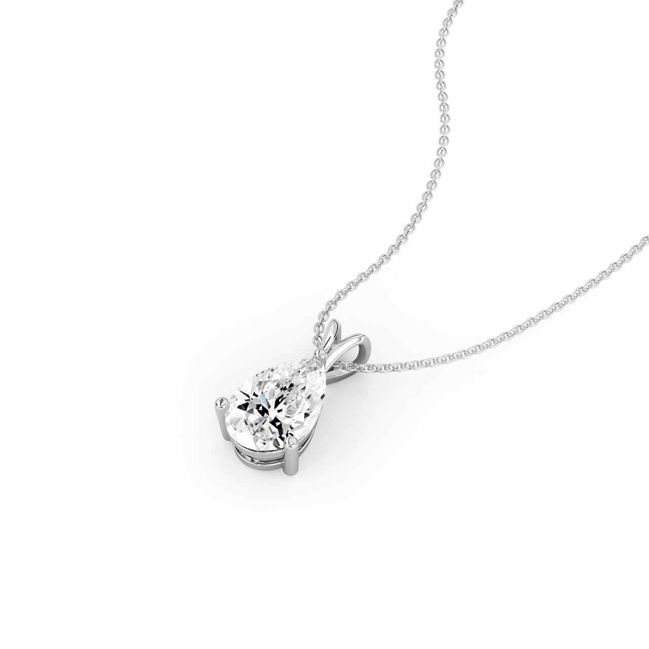 1.00ct Pear Natural Diamond Pendant