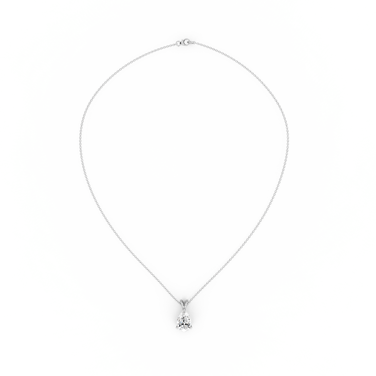 1.00ct Pear Natural Diamond Pendant