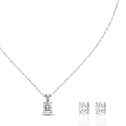 0.50ct Long Cushion Natural Diamond Pendant set