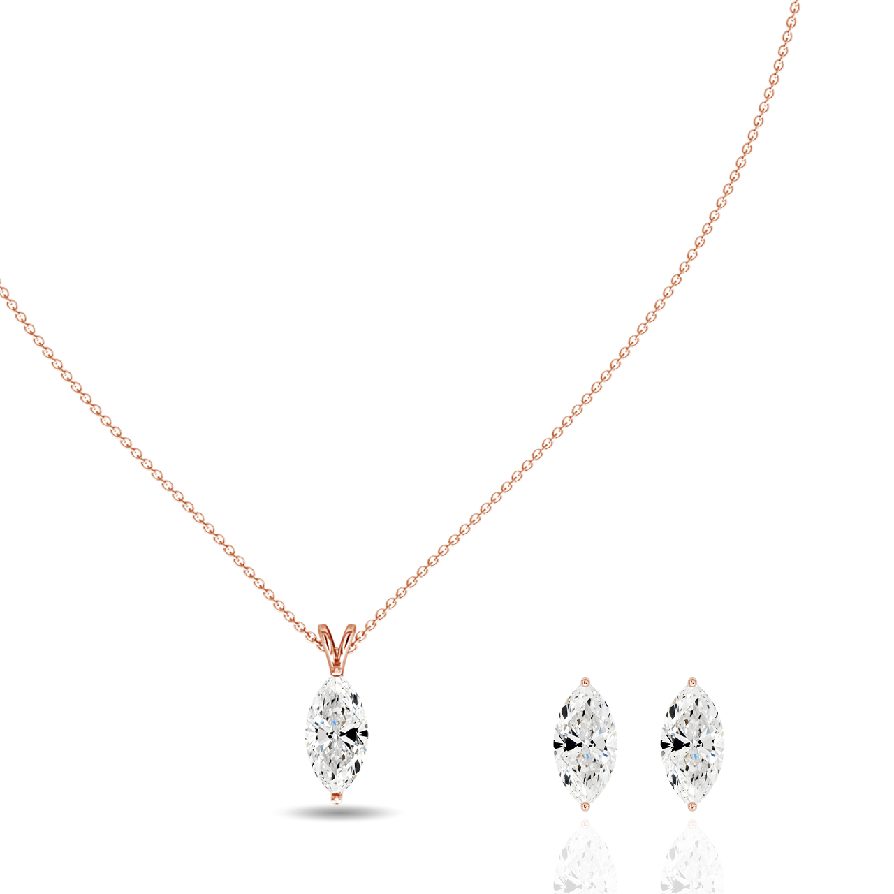 0.50ct Marquise Lab-Grown Diamond Pendant set