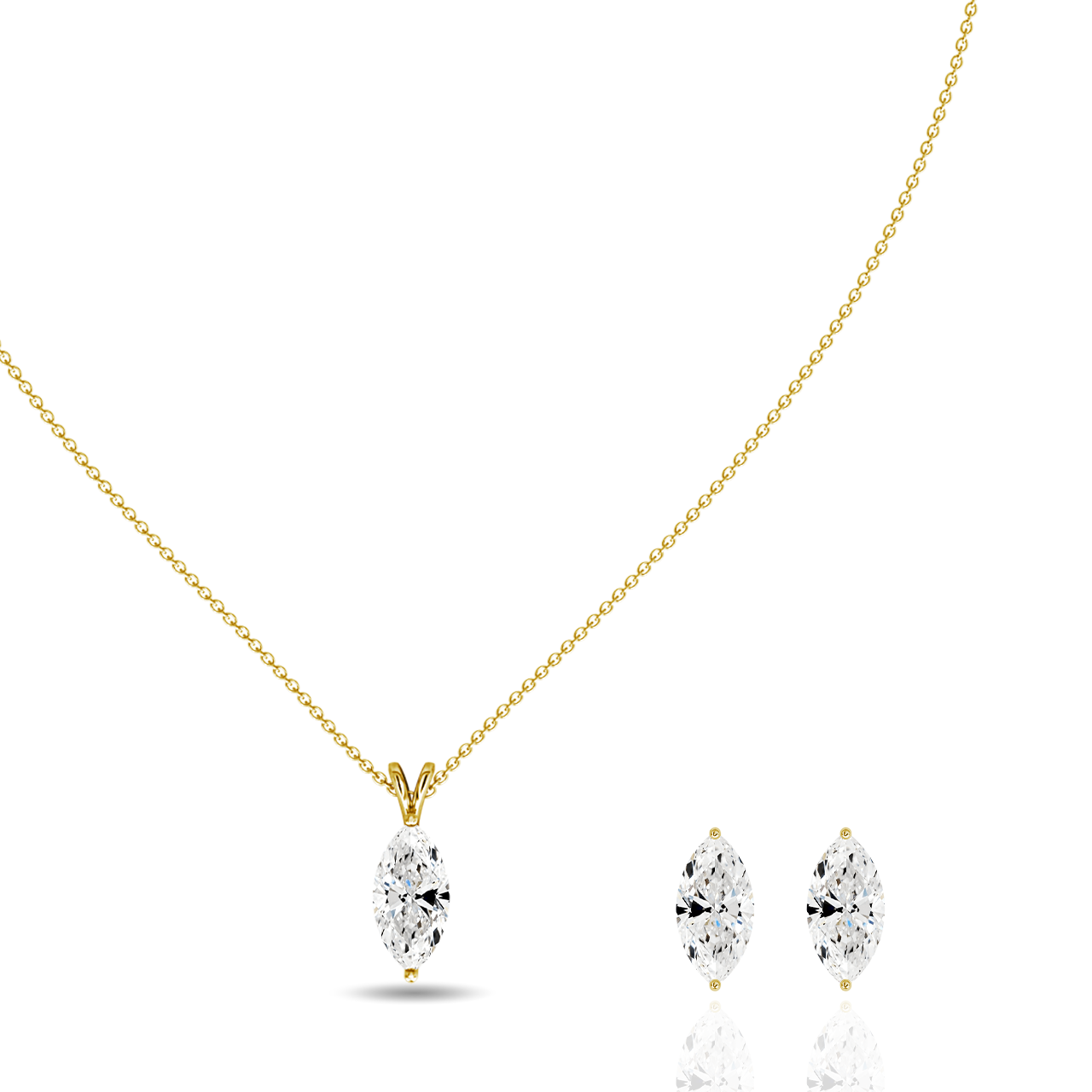 0.75ct Marquise Lab-Grown Diamond Pendant set