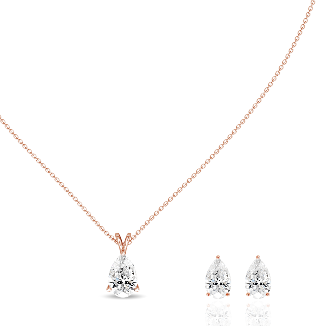0.75ct Pear Lab-Grown Diamond Pendant set