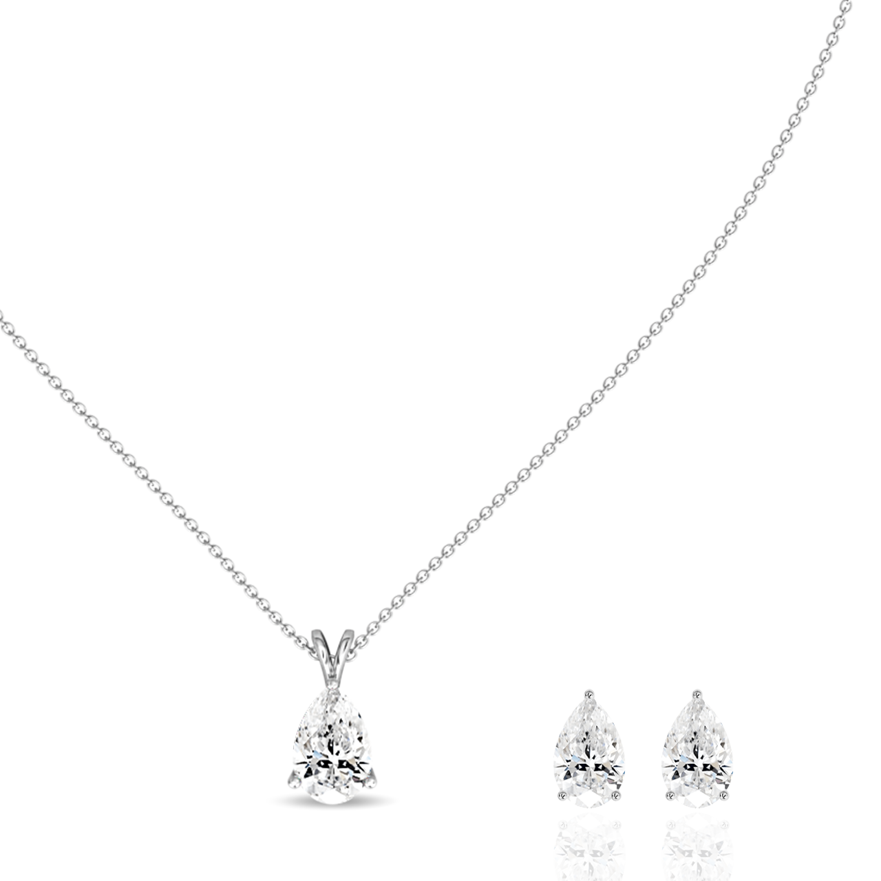 0.50ct Pear Lab-Grown Diamond Pendant set