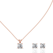 0.50ct Square Cushion Natural Diamond Pendant set