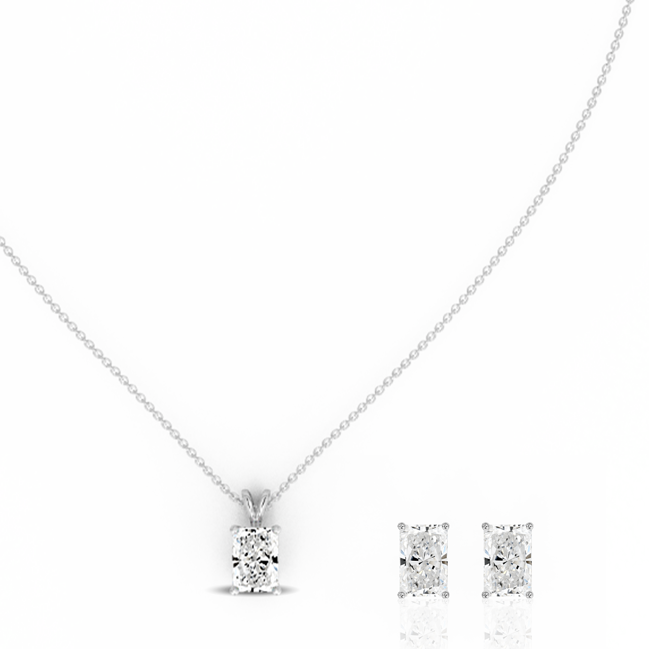 0.50ct Radiant Lab-Grown Diamond Pendant set