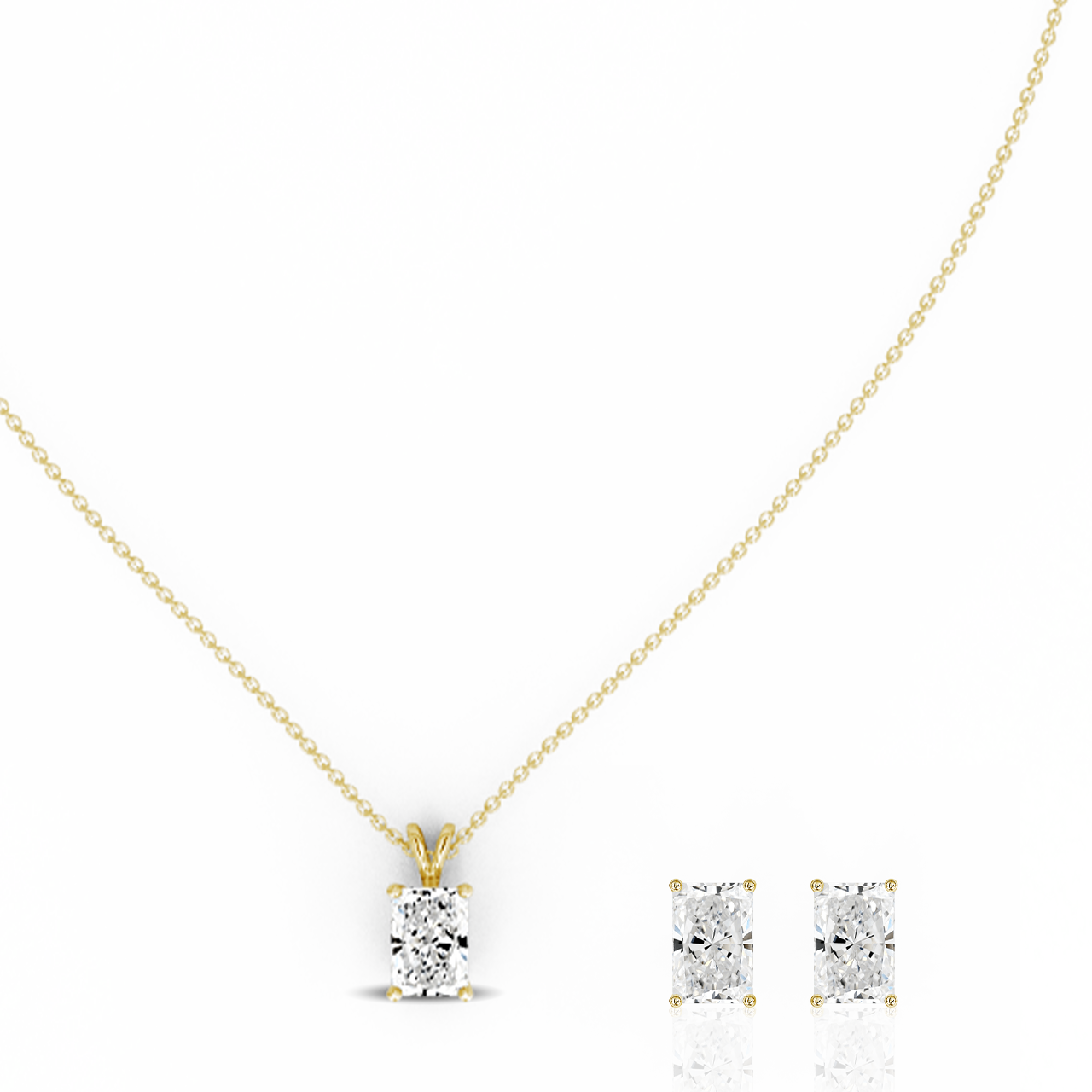 0.50ct Radiant Lab-Grown Diamond Pendant set