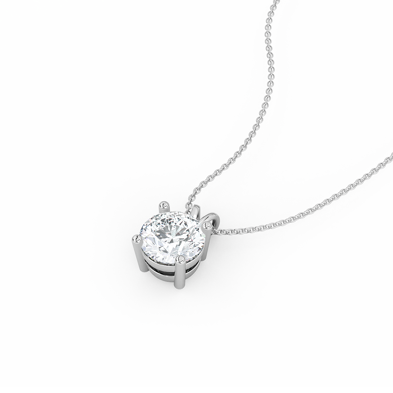 0.75ct Round Natural Diamond Pendant