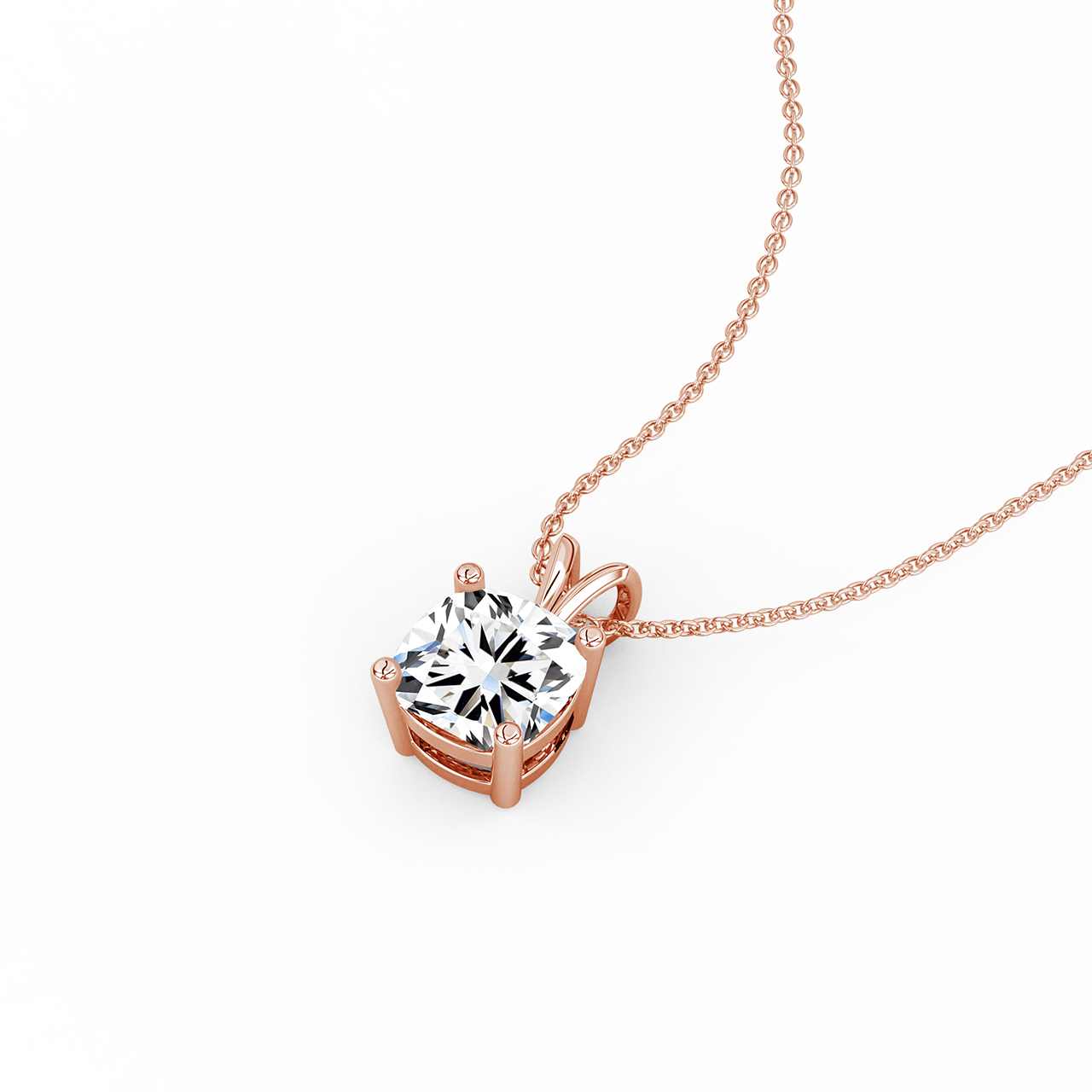 1.00ct Square Cushion Lab Diamond Pendant