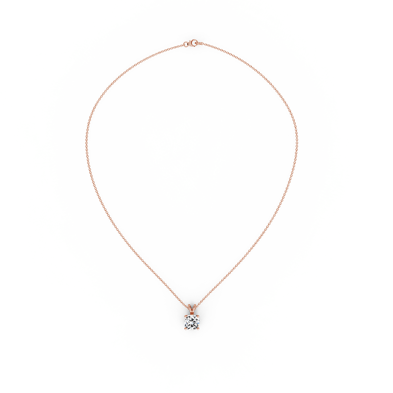 0.75ct Square Cushion Natural Diamond Pendant