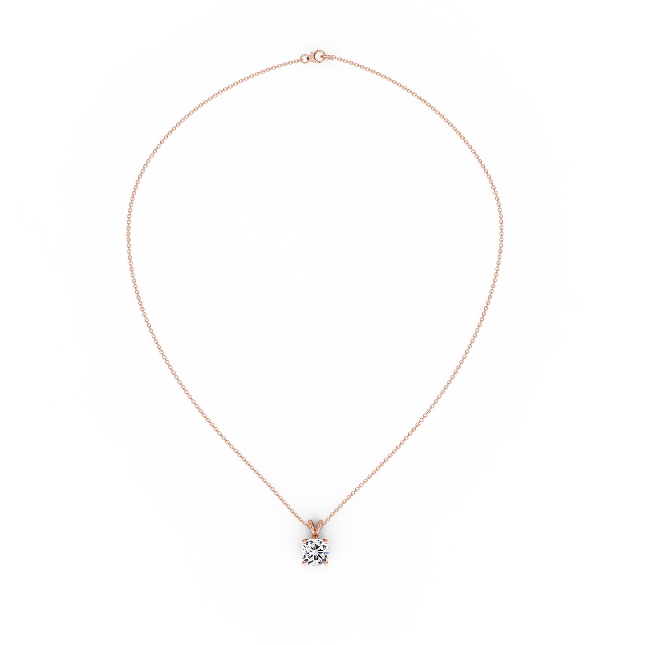 1.00ct Square Cushion Lab Diamond Pendant