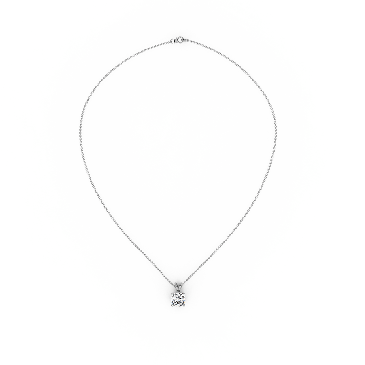 0.75ct Square Cushion Lab Diamond Pendant