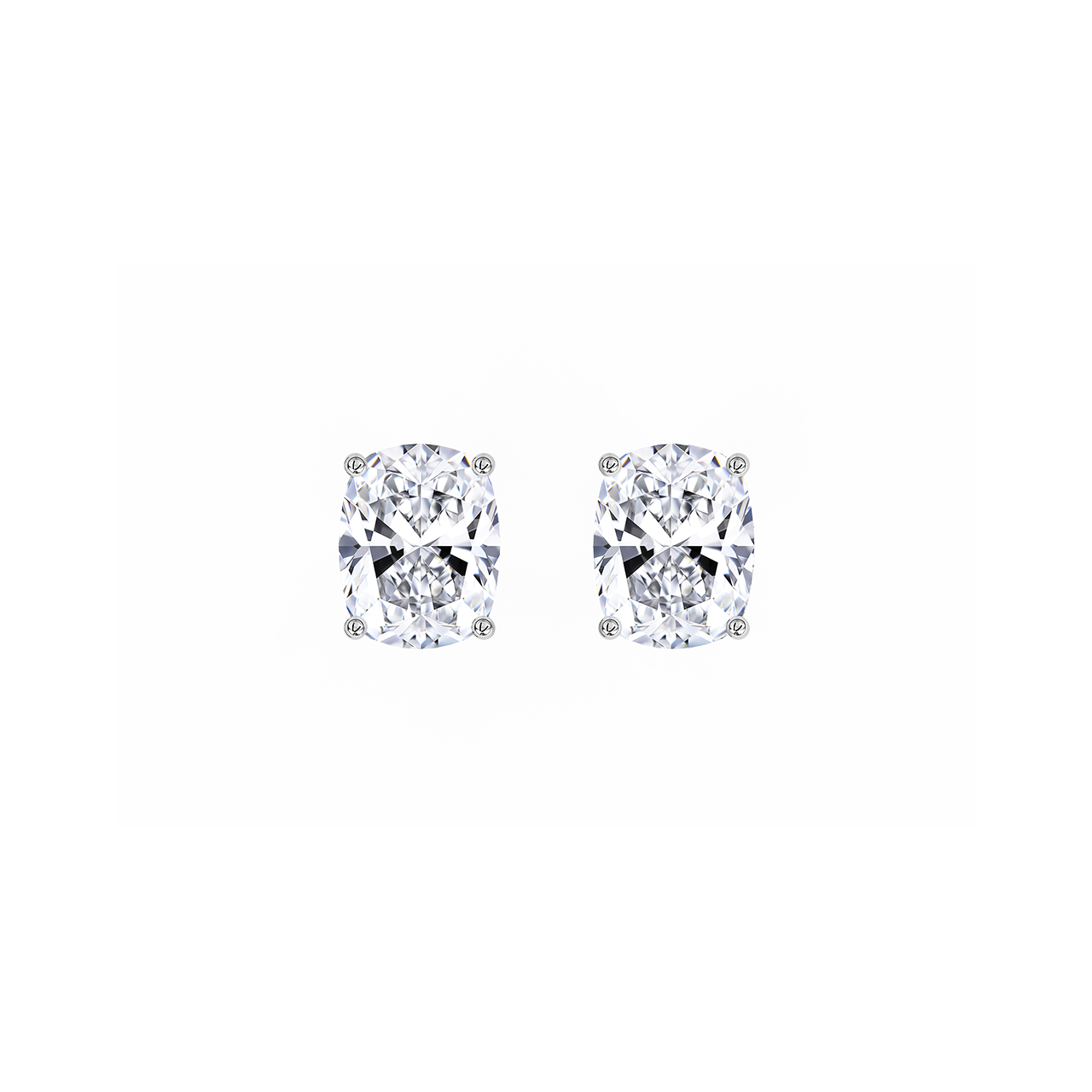 Long Cushion Natural Diamond Studs – 0.75ct TDW