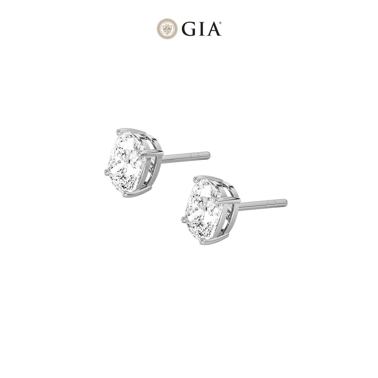 Long Cushion Natural Diamond Studs – 0.75ct TDW