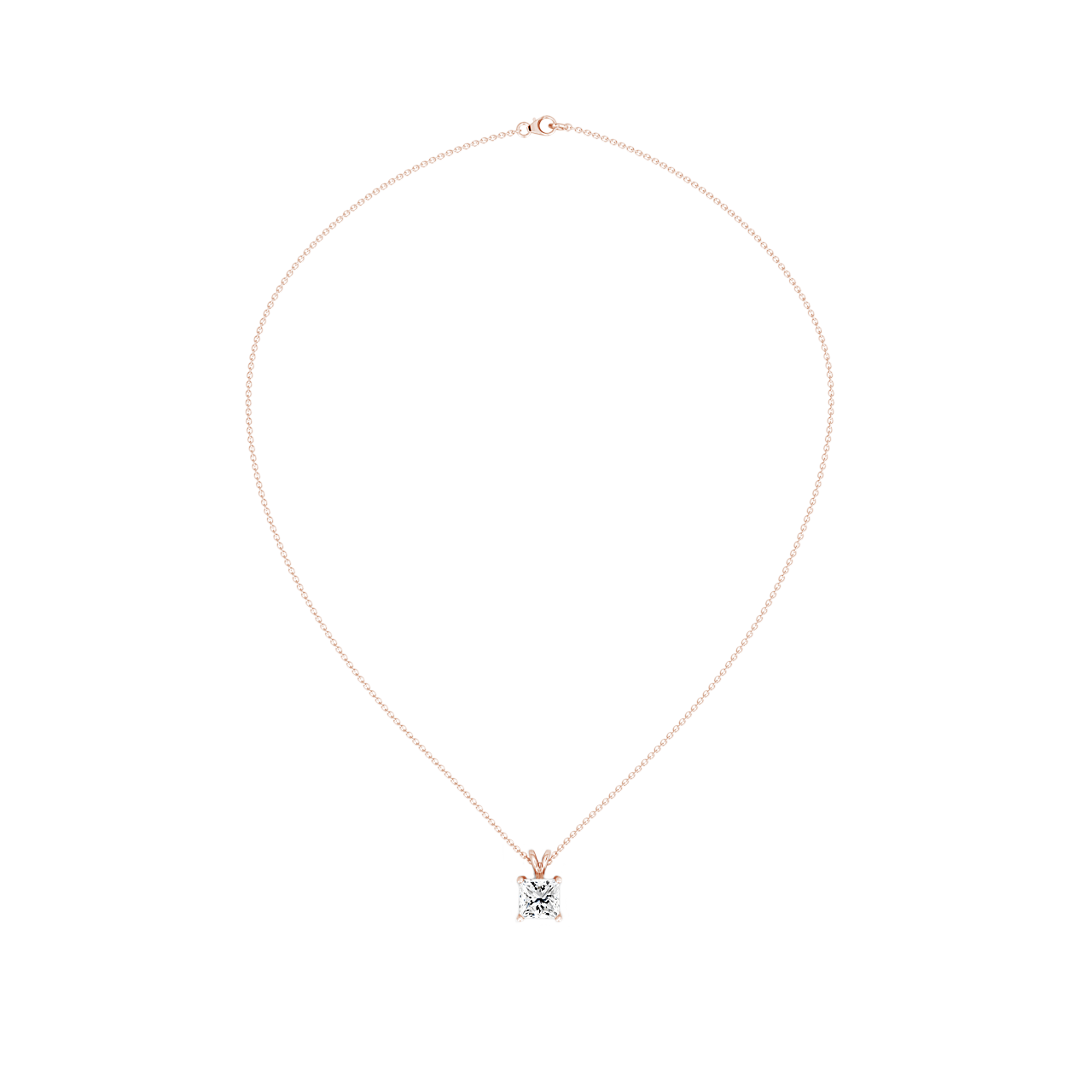 0.75ct Princess Natural Diamond Pendant
